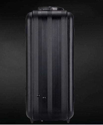 Aluminum Briefcase for Men Metal Toolkit Box Family Medical Equipment Cash Small Case 14 Inch Notebook Bag with Removable Sponge Black (14.5X10.6X4.5 Inch)