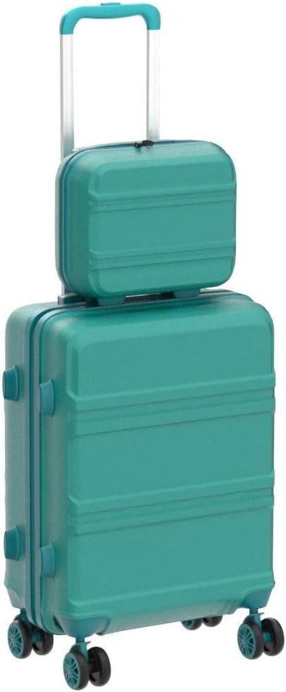 Kono Carry On Luggage Set Airline Approved Lightweight PC+ABS Carry On Suitcase with TSA Lock Spinner Wheels Durable Luggage Hardside Turquoise