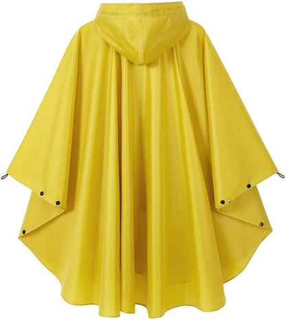 Fashion Hooded Rain Poncho Waterproof Raincoat Jacket with pocket for Women/Men/Adult