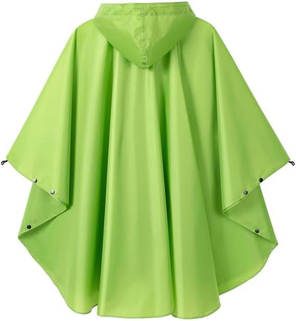 Fashion Hooded Rain Poncho Waterproof Raincoat Jacket with pocket for Women/Men/Adult