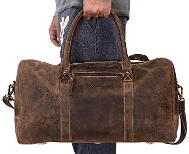 Leather Travel Duffle Bags for Men and Women cabin friendly Weekend Bag Sports Gym airplane carry on overnight duffel
