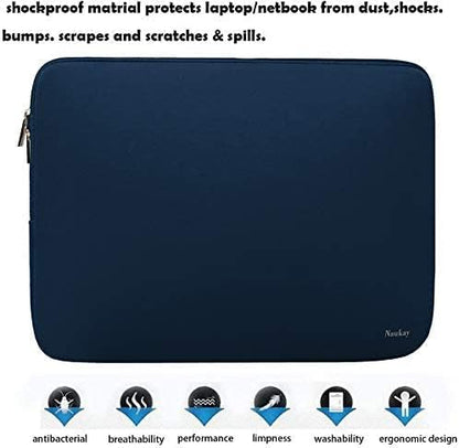 Laptop Sleeve 17 inch, Resistant Neoprene Laptop Sleeve/Notebook Computer Pocket Case/Tablet Briefcase Carrying Bag Compatible for Asus/Dell/Fujitsu/HP/Sony/Acer - (Dark Blue)