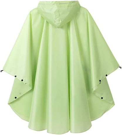 Fashion Hooded Rain Poncho Waterproof Raincoat Jacket with pocket for Women/Men/Adult