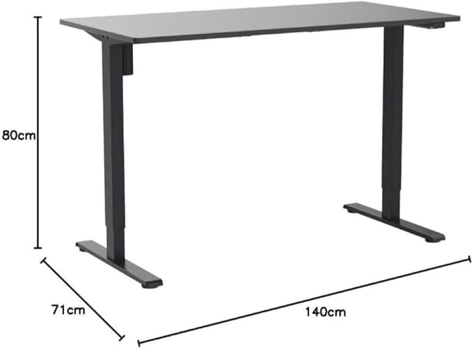 FLEXISPOT EN1 One-Piece Standing Desk with 1-Inch Thick Desktop, 55"x28" Electric Height Adjustable Desk for Home Office & Multi-Device Workstations, Black