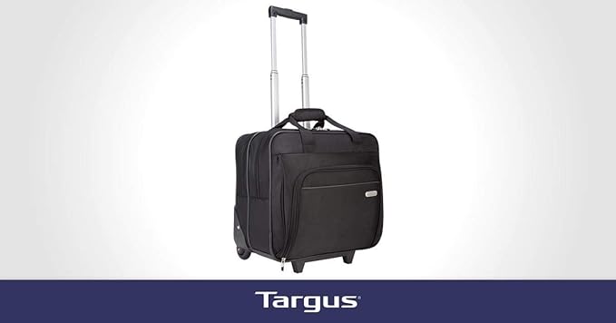 Targus 16 inch Rolling travel laptop case, Black - Travel briefcase and small rolling bag - Spacious foam padded laptop case 16" (TBR003US)