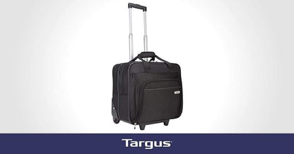Targus 16 inch Rolling travel laptop case, Black - Travel briefcase and small rolling bag - Spacious foam padded laptop case 16" (TBR003US)