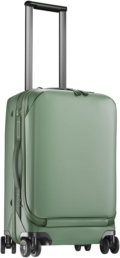 Peak Design Roller Pro Carry-On, Sage, Expandable Small Suitcase with Wheels, Carbon Fiber Handle, Drawbridge Opening, Hybrid Soft/Hard Shell, Custom Hardware, Fits XL Camera Cube or Packing Cubes