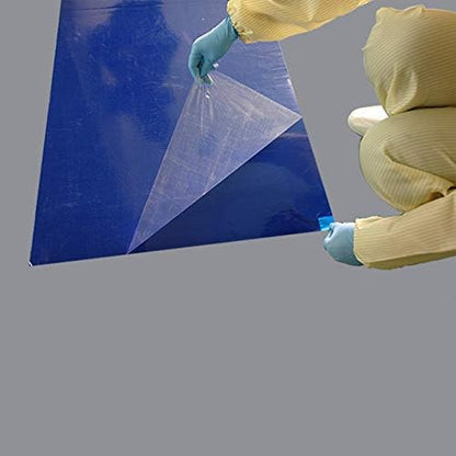 Cleanroom Adhesive/Sticky/Tacky Mat 31" x35 Blue (10 Pads of 30 Sheets) 10 Pads, 300 Sheets per Box. Each pad 30 Sheets
