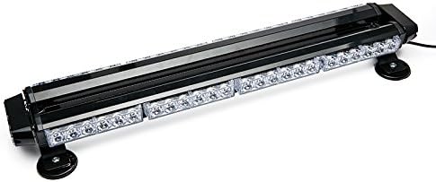 26.5" Red White 54 LED Emergency Warning POV Light Bar For Firefighter Trucks EMS First Responder Flashing Strobe Traffic Advisor Double Side with Magnetic Base (26.5" 54LED, White/Red)