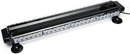 26.5" Red White 54 LED Emergency Warning POV Light Bar For Firefighter Trucks EMS First Responder Flashing Strobe Traffic Advisor Double Side with Magnetic Base (26.5" 54LED, White/Red)