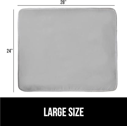 GORILLA GRIP Ironing Mat, Portable Iron Pad, Magnetic Cover for Top of Laundry Washer, Dryer, Table Top, Countertop Blanket, Silicone Coating and Scorch Resistant, Travel Size 28x24, Silver