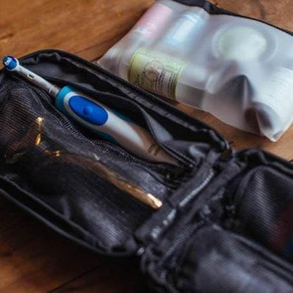 Gravel Hanging Toiletry Bag for Men and Women - Comes in 3 Sizes, Water-Resistant, Durable, Compact, Dopp Kit Travel Toiletry bag (Black, Plus)