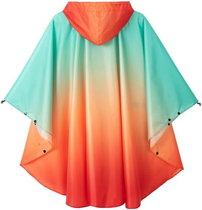 Fashion Hooded Rain Poncho Waterproof Raincoat Jacket with pocket for Women/Men/Adult