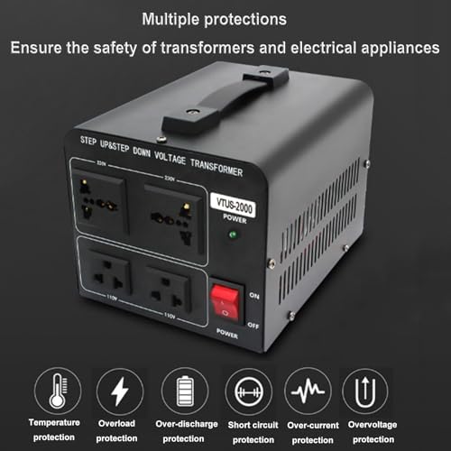 1800W Voltage Converter - Step Up/Down 110V to 220V Power Adapter for Travel & Home Use - Universal Transformer for Electronics & Appliances, Travel Essentials
