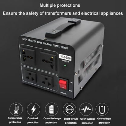 1800W Voltage Converter - Step Up/Down 110V to 220V Power Adapter for Travel & Home Use - Universal Transformer for Electronics & Appliances, Travel Essentials