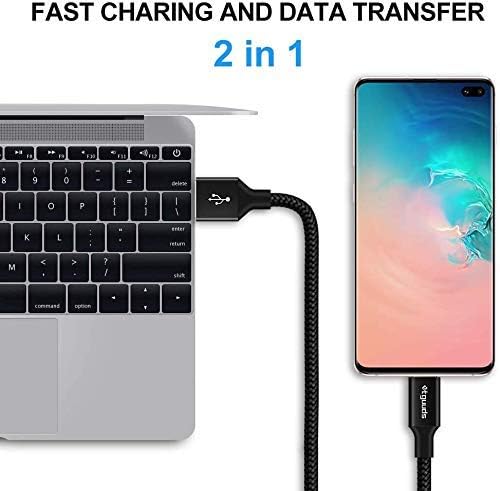 etguuds USB to USB C Cable 3.3ft, 2-Pack USB A to Type C Charger Cord Fast Charging for Samsung Galaxy A17 A16 A15 A26 A36 A56, S25 S24 S23 S22 S21 S20 S10 Note 20, for iPhone 17 16 15, Moto, Black