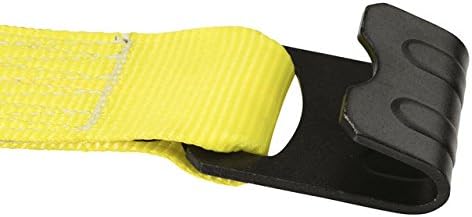 US Cargo Control 3 Inch x 27 Foot Heavy Duty Yellow Ratchet Strap with Flat Hooks, 2 Pack