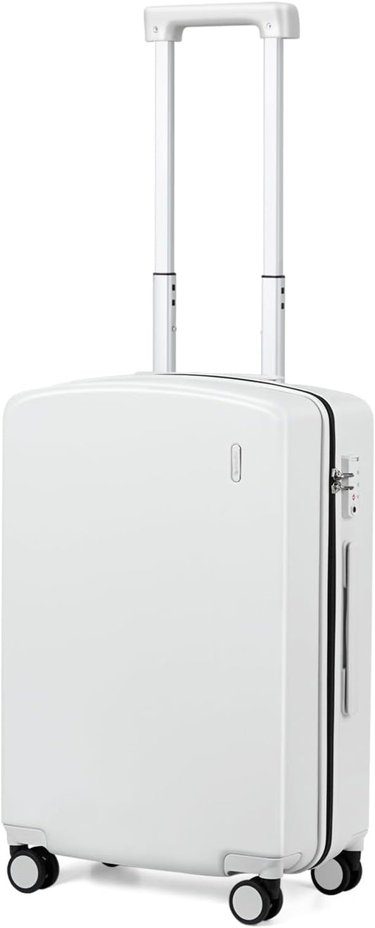 Hanke Hardside Carry-On Luggage 22x14x9 Airline Approved, 20 Inch Hard Shell Suitcases with Spinner Wheels, PC Hardshell Small Rolling Suitcase for Women Men with Tsa Lock(Smoke White)