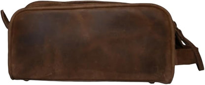 Premium Buffalo Leather Unisex Toiletry Bag/Leather Travel Kit