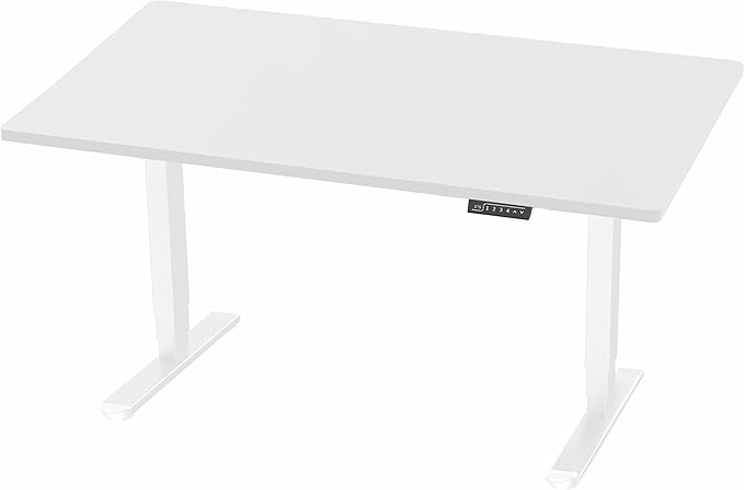 VIVO Electric 55 x 28 in Dual Motor Sit Stand Desk, Memory Height Adjustment, 2B Series, White Top White Frame, DESK-KIT-2W55W