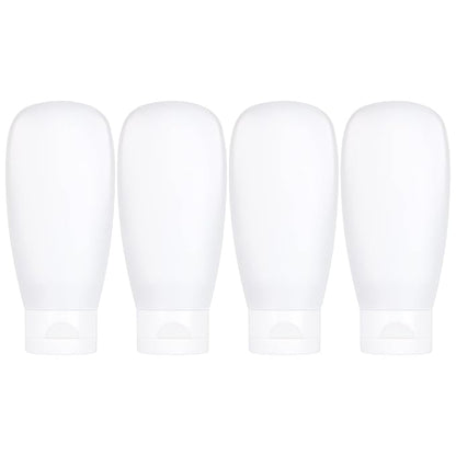 TSA Approved Travel Bottles Set for Toiletries Travel Size Containers Kit 4 Pack Portable Leak Proof Refillable Squeeze Cosmetic Airplane Essential Shampoo Hair Conditioner Body Lotion Bath Shower Gel