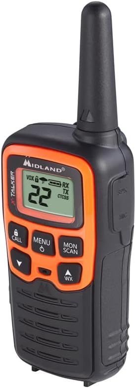 Midland -T51X3VP3 X-TALKER Walkie-Walkie - Long Range Two Way Radio for Camping Hiking Hand Held RZR FRS Compact Radio UTV communication NOAA Weather Scan - Black/Orange, 3 Radios