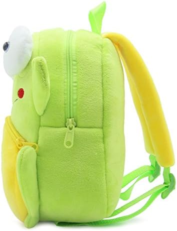 KISSOURBABY Cute Toddler Backpack Toddler Bag Plush Animal Cartoon Mini Travel Bag for Baby Girl Boy 1-4 Years(Frog)