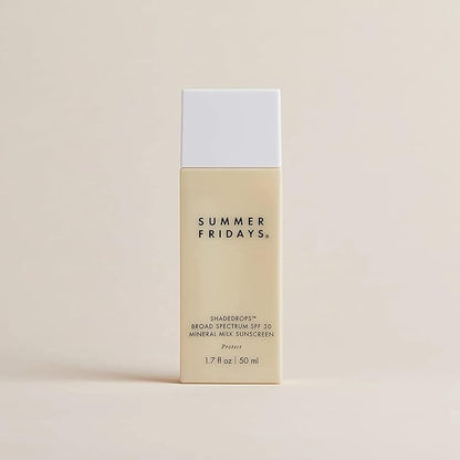 Summer Fridays ShadeDrops Broad Spectrum SPF 30 Mineral Milk Face Sunscreen with Zinc Oxide - Lightweight, Moisturizing Formula with a Soft, Natural Finish (1.7 Fl Oz)