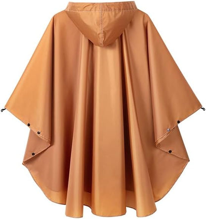 Fashion Hooded Rain Poncho Waterproof Raincoat Jacket with pocket for Women/Men/Adult