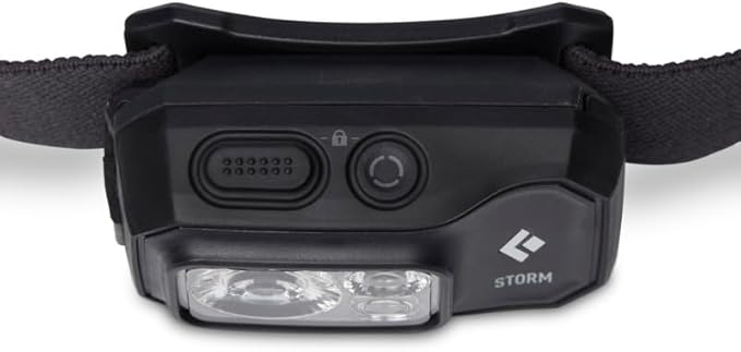 BLACK DIAMOND Storm 450 Headlamp | 450 Lumens Brightness | Waterproof & Dimmable | 3X AAA Battery Operated (Included | Camping, Hiking, Running | Black