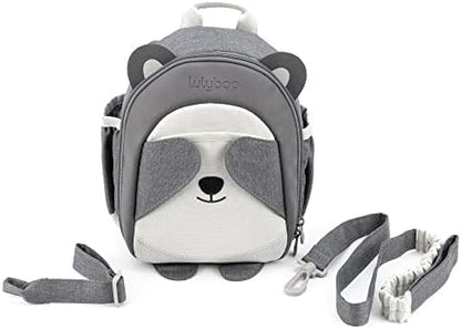 Lulyboo Panda Toddler Backpack Leash with Detachable Child Harness & Wrist Tether, Baby Walking Safety Harness, Kids Backpack with 5 Storage Pockets & Insulated Lunch Bag, Perfect for 1-7 Years