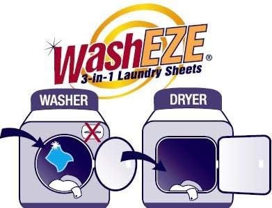 WashEZE Travel Friendly Laundry Detergent Soap Sheet-No Scent (20 Loads of Laundry) Laundry Sheets are More Efficient Than Powders Pods Pacs or Liquids TSA Compliant