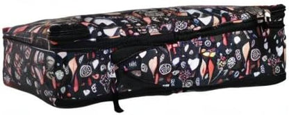 LeanTravel Compression Packing Cubes for Travel Organizers with Double Zipper (6-Pack (2L+2M+2S), Flowers & Leaves)