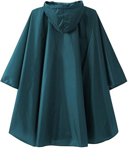 Fashion Hooded Rain Poncho Waterproof Raincoat Jacket with pocket for Women/Men/Adult