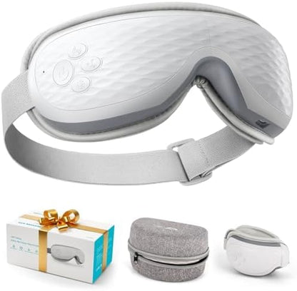 ALLJOY Eye Massager with Heat, Christmas Gifts for Women,White Elephant Gifts for Adults, Bluetooth Music Sleep Mask for Migraine Relief,Eye Strain, Dark Circles & Dry Eyes