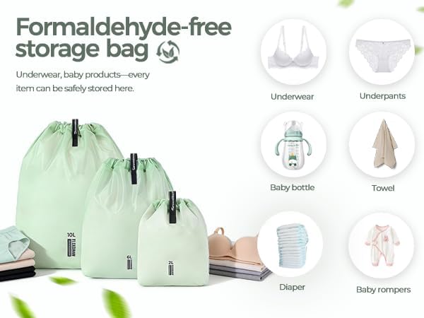 3 Set Packing Cubes for Travel, Lightweight Luggage Organizer Bags Waterproof Storage Bag, Multiple Sizes Reusable Used Essential for Gym Swim (Green)