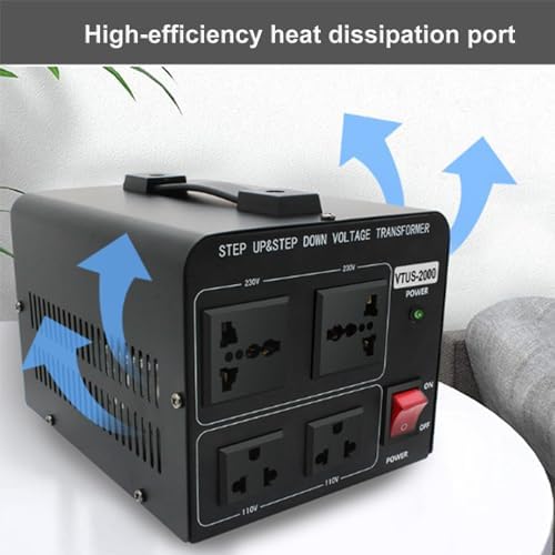 1800W Voltage Converter - Step Up/Down 110V to 220V Power Adapter for Travel & Home Use - Universal Voltage Transformer for Electronics, Appliances & Travel Essentials