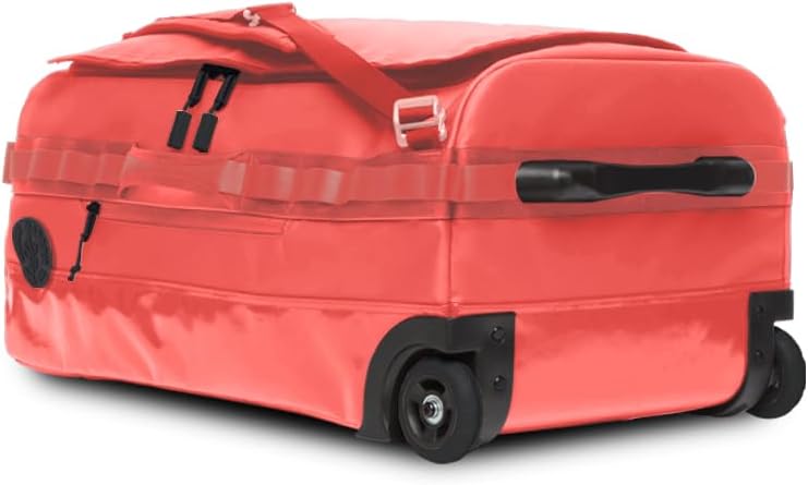 55L Rolling Duffle Bag with Wheels and Handle – Large Duffle Bag for Travel, Check In Luggage with Wheel, Rolling Suitcase, Travel Luggage, Suitcases with Wheels (Neon Punch)