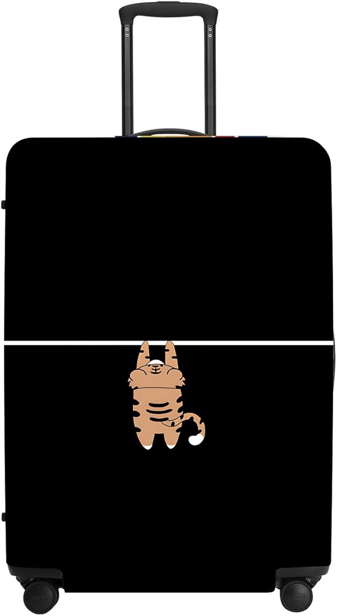 Black Tiger Luggage Protector, Washable Suitcase Cover Simple Cartoon Feline Anti-scratch for 32",34"Bag
