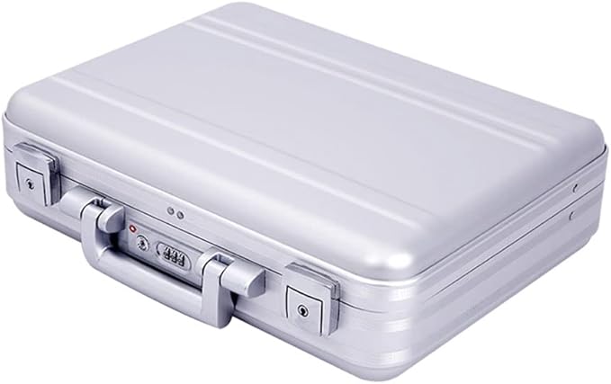 Small Briefcase 14.5X4.5X10.6 Inch Combination TSA Lock Metal Briefcase Aluminum Cash Case IPAD 14 Inch Notebook Case