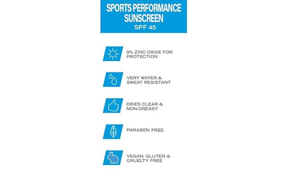 Zealios Sport Performance Original SPF 45 Hybrid Sunscreen 3 oz - Broad Spectrum, Water & Sweat Resistant (80 min) Non-Greasy, 8% Non-Nano Zinc Oxide Lotion for Swimming, Running & Cycling