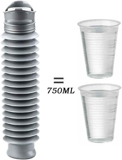 Portable Urinals for Men/Women,Travel Pee Bottles Female Adults,750ML Adjustable Toilets for Toddler,Disabled Person Disabled Traffic Jam and Camping,Grey Set of 2