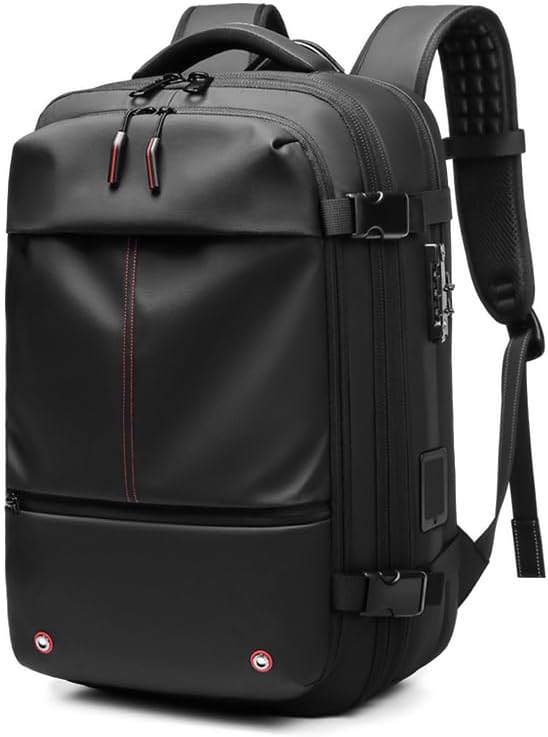 Fiordpack Vacuum Backpack Travel (Built-in Pump, 60L), TSA Lock, Expandable Vacuum Seal Compression Travel Backpack for 17" Laptop, Airline Approved