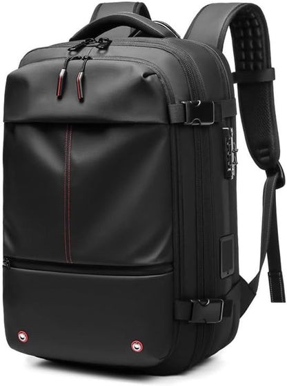 Fiordpack Vacuum Backpack Travel (Built-in Pump, 60L), TSA Lock, Expandable Vacuum Seal Compression Travel Backpack for 17" Laptop, Airline Approved