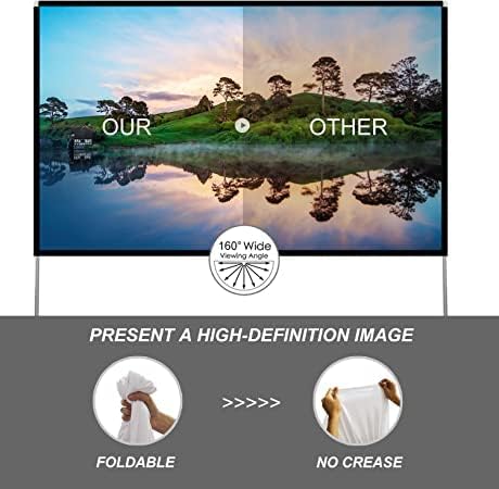 SKERELL Outdoor Projector Screen with Stand 100 Inch: Portable Projection Screen for Outside Theater Home Backyard Movies