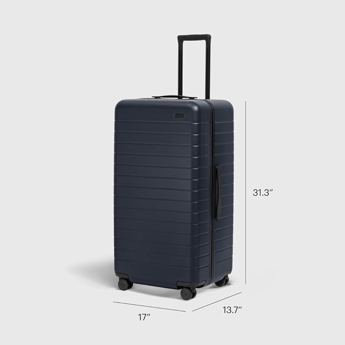 Away Large Trunk Luggage, 31 Inch Hardside Suitcase with Spinner Wheels, Lightweight & Durable, TSA Lock, Ideal for Long Trips, Jet Black