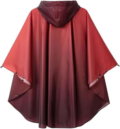 Fashion Hooded Rain Poncho Waterproof Raincoat Jacket with pocket for Women/Men/Adult