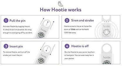 Hootie Personal Safety Alarm for Women, Men, & Kids - Keychain Alarm, Self Defense Strobe & Siren, Security Siren Keychain with 130dB Self Defense Siren & Strobe Light - Mint