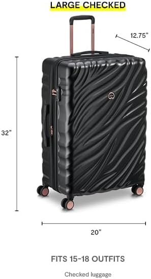 DELSEY PARIS Alexis Durable Luggage, Expandable Lightweight 4-Wheel Spinner, Easy Grip Handles for Smooth Mobility, TSA-Lock Incorporated, Men and Women, Black/Rose Gold, Check-In 29-Inch