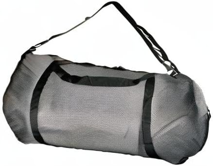 Kraken Aquatics Mesh Duffle Bag with Shoulder Strap | Large Dive Bag for Scuba Diving Gear, Snorkeling, Freediving, Spearfishing, Swimming & Beach | Heavy-Duty Mesh Duffel Bag for Quick Drying